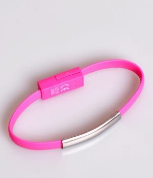 NÁRAMEK S USB NABÍJENÍM PRO iPHONY - LIGHTNING 22cm (RŮŽOVÝ)