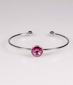 PEVNÝ NÁRAMEK S KULATÝM ROSE SWAROVSKI KRYSTALEM