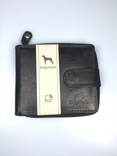 PÁNSKÁ ČERNÁ PENĚŽENKA RIDGEBACK - ZAPÍNÁNÍ NA PATENTEK (S OCHRANOU RFID)