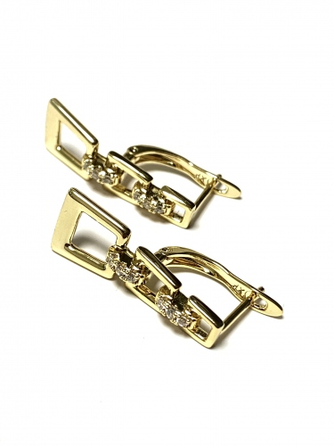 NÁUŠNICE S MODERNÍM DESIGNEM V BARVĚ 14K ZLATA (2,5CM)
